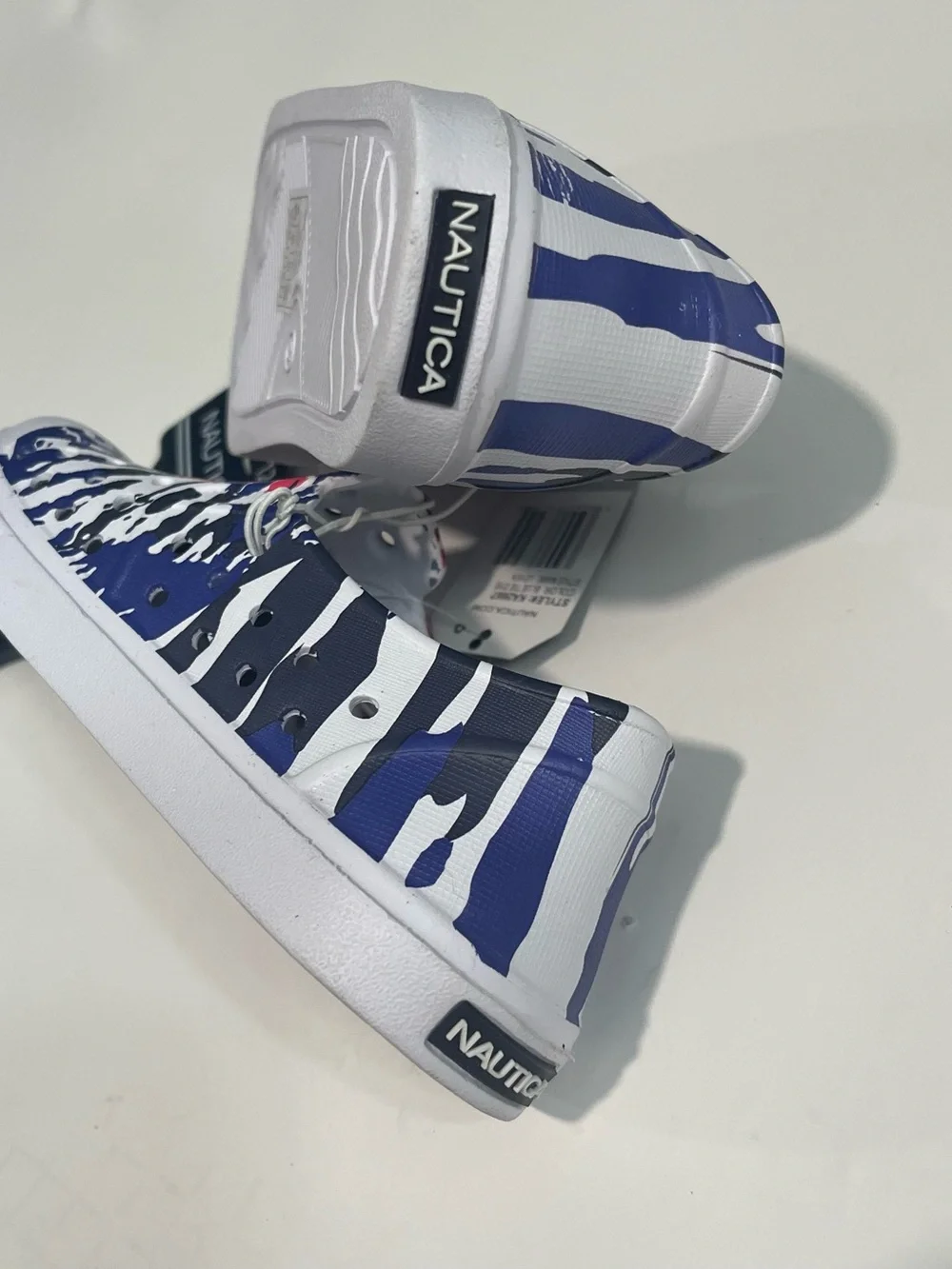 Nautica Kids Tie-Dye Slip-On Sneakers in Red, Blue & White
